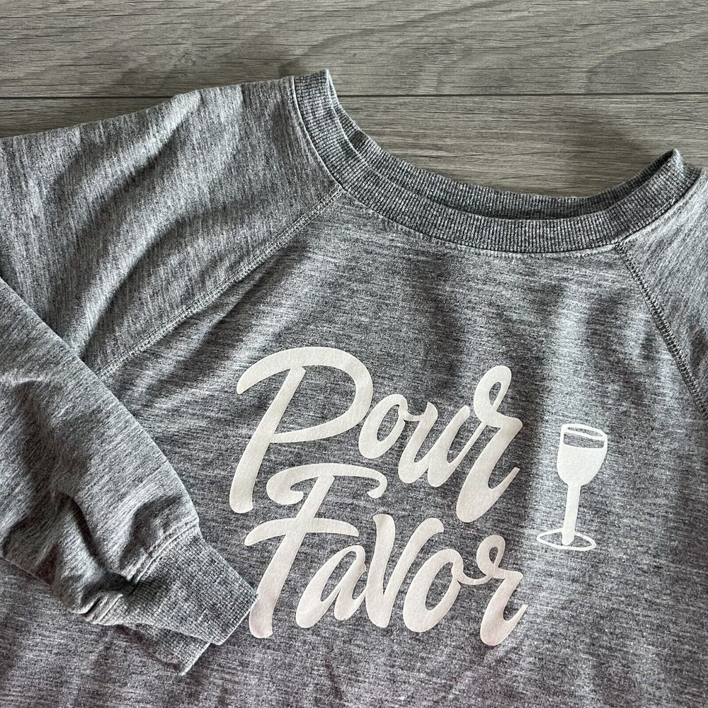 Wildfox Womens Graphic Print Pour Favor Oversized Sweatshirt Size‎ Small